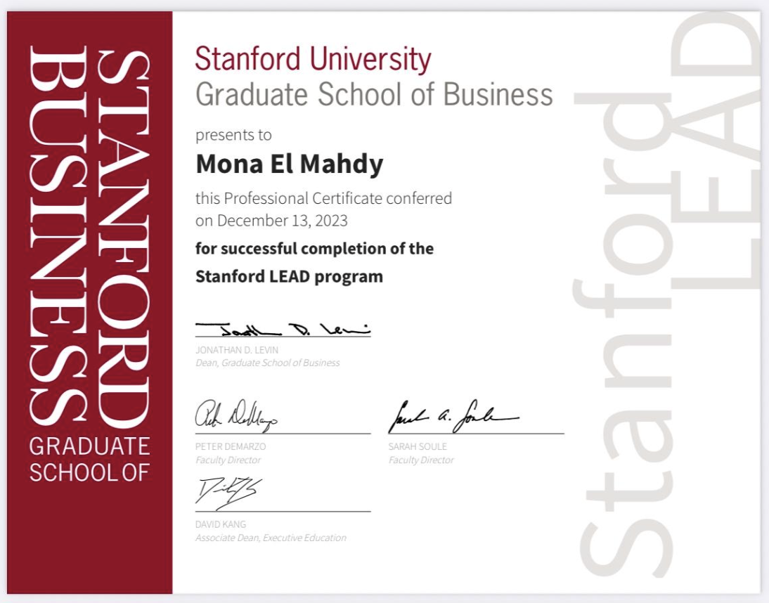Stanford LEAD certificate